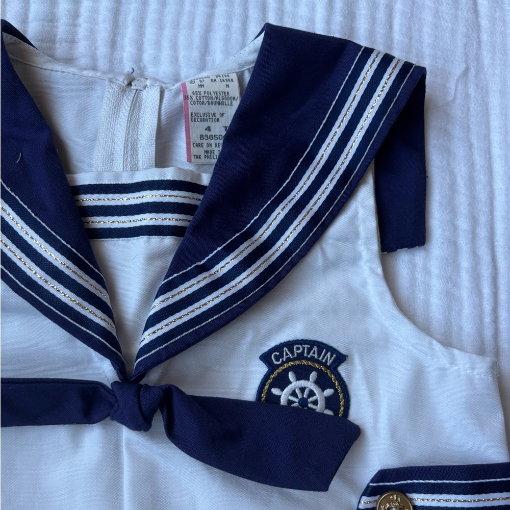 Vintage Boys Sailor Captain Outfit 4T